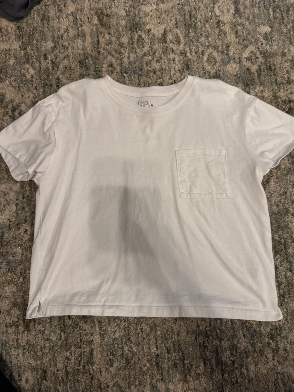 Women’s White crop Pocket Tee